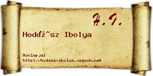 Hodász Ibolya névjegykártya